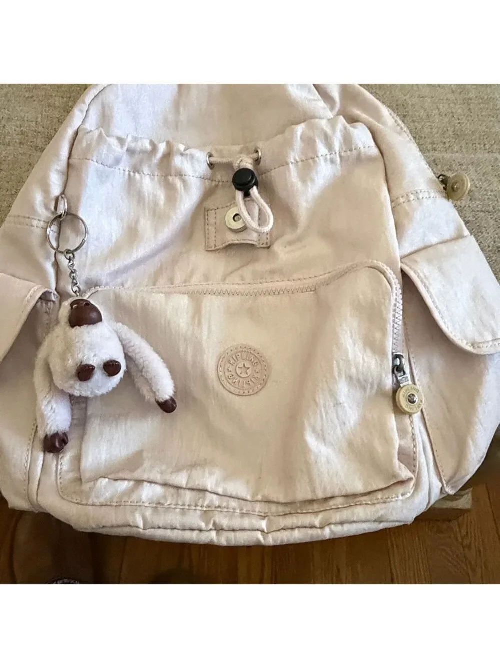 Kipling City Pack S Light Pink Nylon Backpack Monkey Charm
